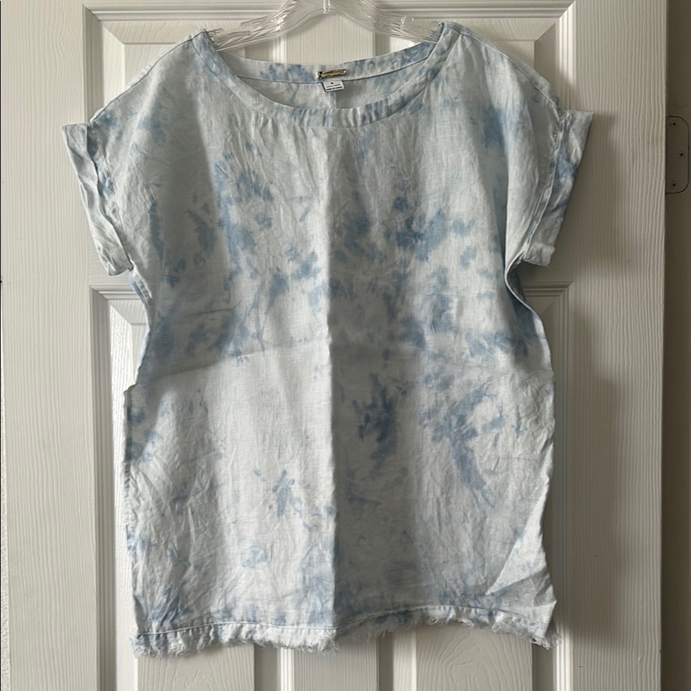 Magaschoni Tie Dye Linen Top Size Small
